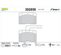 VALEO Bremsbelagsatz, Scheibenbremse vorne rechts links für RENAULT ALFA ROMEO FIAT IVECO 302850
