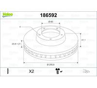 Valeo Bremsscheibe 186592 – vorne belüftet 256 mm – passend für Opel/Vauxhall (rechts/links)