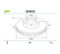 VALEO Bremsscheibe 197815 Vorderachse belüftet 300mm 26mm für Opel CHEVROLET (SGM)