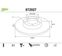 VALEO Bremsscheibe 672927 für RENAULT