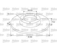 Valeo Bremsscheibe 675409 – beschichtet, Hinterachse, Massivscheibe, 268 mm