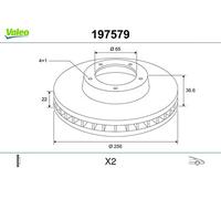 Valeo Bremsscheibe Vorderachse Belüftet [Hersteller-Nr. 197579] für Seat, VW, Skoda