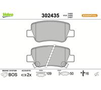 VALEO ESSENTIAL BREMSBELÄGE SATZ HINTERACHSE passend für TOYOTA AVENSIS | 302435