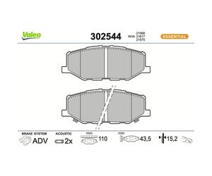 Valeo Essential Bremsbeläge Satz Vorderachse 302544 Bremsbelagsatz Scheibenbremse: A.b.s.: 35317 Abakus: 23101494 Aisin: Bps7003 Ashika: 5008823