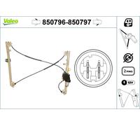 VALEO Fensterheber 850797 vorne rechts 2‑polig für RENAULT MEGANE