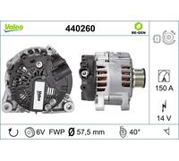 VALEO Generator REMANUFACTURED PREMIUM 14V 150A für PEUGEOT CITROËN/PEUGEOT CITROËN 440260