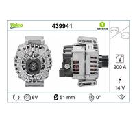 Lichtmaschine Generator 14 V 200 A Ø 50 mm VALEO für u.a. MERCEDES-BENZ VITO