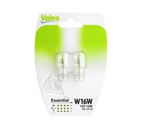 Valeo Halogen Glühlampe, W16W-Essential-Blister x2, 32122, Set of 2, Schwarz