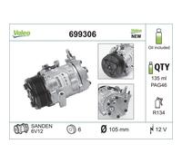 Valeo 699306 Kompressor Klimaanlage für OPEL ASTRA G CORSA C MERIVA A ZAFIRA A