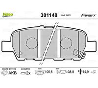 VALEO Scheibenbremse Bremsbelagsatz Hinterachse Für INFINITI Ex Fx G D40603NK0A
