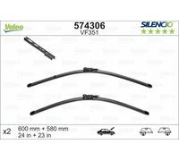 Valeo Silencio Flach Wischerblatt Satz - Vorne - 22 "/ 22 " - Für BMW 5 Serie