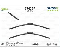 Valeo Silencio Flach Wischerblatt Satz - Vorne - 26 "/ 22 " - Für Renault Scenic