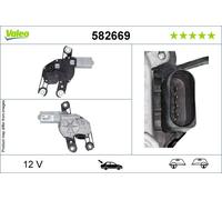Scheibenwischermotor hinten für Links-/Rechtslenker 582669 VALEO für SEAT VW