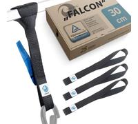 valonic Falcon - 4X Zurrschlaufen, 30cm, 25mm, 1000Kg, TÜV Rheinl. Zertifiziert EN 12195-2 - schwarz, Gurtschlaufen für Motorrad Transport, Spanngurt, Zurrgurte, Auto, Zurrschlaufe