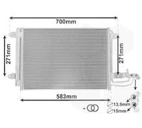 Kondensator, Klimaanlage VAN WEZEL 58005209 *** IR PLUS *** für AUDI SEAT SKODA