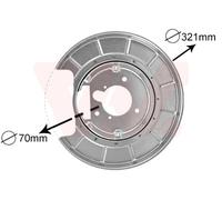 VAN WEZEL Spritzblech, Bremsscheibe hinten links 70mm für CITROËN/PEUGEOT 4047373