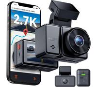 VANTRUE E2 2.7K+2.7K Dashcam Auto vorne hinten 5GHz WiFi 9MB/S GPS, Fernbedienung Sprachbefehle Dash cam Dual 1944P/1440P WDR Nachtsicht Puffer Parkmodus Auto Kamera, 2.45’’ 320° G Sensor, max. 512GB