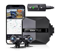VANTRUE F1 Dashcam Motorrad 4K + 1080P, 5GHz WiFi Dashcam Auto vorne hinten mit GPS, HDR, WDR, Vollständig wasserdicht Motorrad autokamera, STARVIS Nachtsicht, 24Std. Parkmodus, Max. 512G
