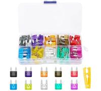 VAPORVERSE 120pcs Auto Flachsicherungen für Mini Coopers R56 R50 R51 R52 R53 R52 R55 R57 r58 r59 R60, KFZ Ersatzteil Sortiment Box Set mit Abzieher Werkzeug Schaltungsschutz Zubehörteile
