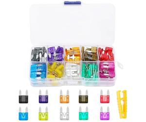 VAPORVERSE 120pcs Auto Flachsicherungen für Mini Coopers R56 R50 R51 R52 R53 R52 R55 R57 r58 r59 R60, KFZ Ersatzteil Sortiment Box Set mit Abzieher Werkzeug Schaltungsschutz Zubehörteile