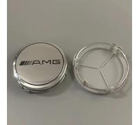 VAPORVERSE 4 Stück Auto Nabendeckel Felgenkappen Ersetzen für AMG 75mm Zubehör, Nabenkappen Radnabenabdeckung Wheel Caps,Silver