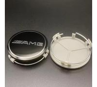 VAPORVERSE 4 Stück Auto Nabendeckel Felgenkappen Ersetzen für AMG 75mm Zubehör, Nabenkappen Radnabenabdeckung Wheel Caps,Black