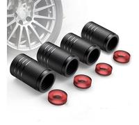 VAPORVERSE 4 Stück Auto Ventilkappen Set aus Aluminium für Seat Ateca/Cupra Ateca (KH7, KHP) 04/2016-Heute, Wasserdicht Staubdicht Reifenventilkappen, Motorrad und Fahrrad,Black