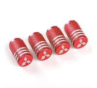 VAPORVERSE 4 Stück Ventilkappen Auto für Mitsubishi Outlander ASX Eclipse Cross Lancer-EX, Reifenventilkappen Autoventil Kappe Auto Reifenventil Kappe Staubkappen Ventildeckel,Red