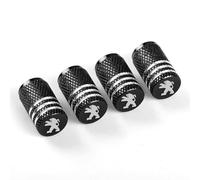 VAPORVERSE 4 Stück Ventilkappen Auto für Peu-geot 206 207 307 308 3008 4008 5008 GT-Line, Reifenventilkappen Autoventil Kappe Auto Reifenventil Kappe Staubkappen Ventildeckel,Bla-ck