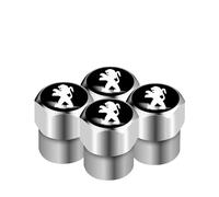 VAPORVERSE 4 Stück Ventilkappen für Peugeot 208 2008 308 3008 508 5008 SW GT, Zubehör für Autoreifen Reifenventilkappen Auto Ventilkappen Auto Korrosionsbeständiges,Silver-B