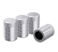 VAPORVERSE 4 Stück Ventilkappen Ventildeckel Auto-Reifen Ventilabdeckung für Mercedes-Benz VITO III W447 / Viano 2014-2022, Reifenventil-Kappen Autoventil-Kappen,Silver