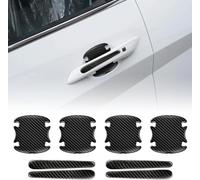 VAPORVERSE 8 Stück Auto Türgriff Schutz für Opel Mokka A 2012-2016, Autotürgriff Schutzfolie Aufkleber für Griffschalen Auto Türgriff Lackschutzfolie, Black Carbon Fiber