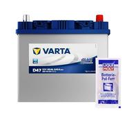 VARTA 1x Starterbatterie Blue Dynamic 60Ah 540A D47, 1x 1x 10g Batterie-Pol-Fett 5604100543132 12V, 60Ah, 540A, 232x173x225mm