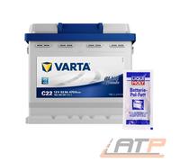 VARTA AUTOBATTERIE 12V 52Ah STARTERBATTERIE 470A INKL LIQUI MOLY BATTERIEPOLFETT
