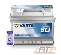 VARTA AUTOBATTERIE 12V 60Ah STARTERBATTERIE 540A D59 + 10g BATTERIE-POL-FETT
