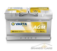 VARTA Silver Dynamic AGM Autobatterie speziell für Start-Stop-Technologie, A6 80AH 800A 315/175/190