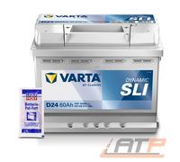 VARTA AUTOBATTERIE DYNAMIC SLI 60Ah STARTERBATTERIE 540A D24 + 10g POL-FETT