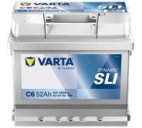 VARTA Dynamic SLI C6 Autobatterien 552401052K262, C6, 12 V, 52 Ah, 520 A