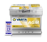 Varta Starterbatterie DYNAMIC AGM 60Ah 680A A8 + Pol-Fett [Hersteller-Nr. 560901068K262] für Honda, Maserati, Lancia, Chrysler, Hyundai, Jaguar, Infin