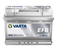 VARTA Starterbatterie DYNAMIC EFB 12 V, 70 Ah, 760 A 12V 70Ah 760A für VW PEUGEOT AUDI TOYOTA VOLVO NISSAN OPEL BMW RENAULT HYUNDAI FIAT CITROËN FORD