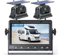 VASTEND Magnetische Rückfahrkameras Funk Rückfahrkamera Kabellos Solar mit 10000mAh Akku, 7" Drahtlose Rückfahrkamera, IP69 Wasserdichter, DIY Installation, für Wohnwagen, LKW, Auto (2 Kamera)