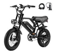 VDL A13 E Bike Elektrofahrräder-Ebike für Jugendliche mit 36V 13Ah Batterie, E-Bike 16 * 3.0 Zoll Fat Tire, Off-Road Mountainbike für Lange Reichweite bis 35/60km mit LCD-Display