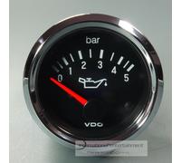 VDO ÖLDRUCK INSTRUMENT CHROME EDITION 5 BAR GAUGE OIL PRESSUR 12V 52mm