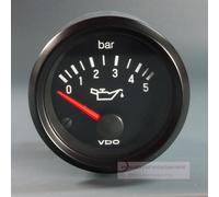 VDO ZUSATZ INSTRUMENT 5 BAR 12 VOLT GAUGE ÖLDRUCK OIL PRESSUR GAUGE 52mm