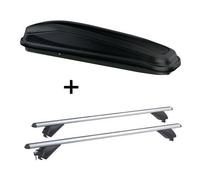 VDP Dachbox JUEASY300 300 Liter schwarz + Alu Dachträger RB003 kompatibel mit für Opel Insignia Kombi (5Türer) ab 2017