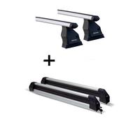 VDP Dachträger Menabo Tema + Skiträger/Snowboardträger / Skihalter Silver Ice ausziehbar kompatibel mit für BMW 1er F20 ab 2011