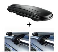 Skibox schwarz VDP JUXT500 lit+Dachträger Alu für für VW Passat Variant 3BG/B6 0