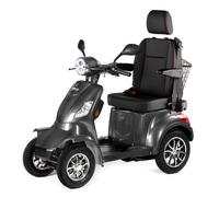 VELECO FASTER mit Kapitänssitz - 4-Rad Elektromobil - komplett montiert und fahrbereit - sicher und stabil - geräumiger Stauraum - Sicherheitsgurt - Mobilitätsroller (Grau)