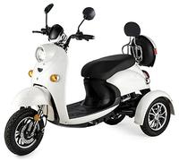 VELECO ZT63 - Mobilitätsroller mit 3 Rädern - komplett montiert und fahrbereit - Design im italienischen Stil - hohe Ladekapazität - bequemer Sitz - Dreirad (WEIß)