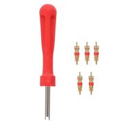 Ventileinsatzentferner mit 5 Ventileinsätzen für Auto Fahrrad Auto LKW Ersatzreifen Reifenventil Reparaturwerkzeug